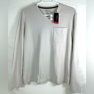 NWT Men’s Kenneth Cole Awearness Slim Fit Long Sleeve V-Neck T-Shirt Bone‎ XXL